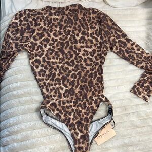 Leopard Print Long Sleeve Bodysuit